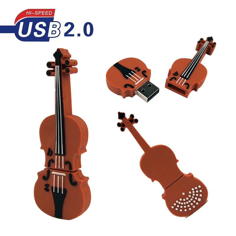 Violin usb flash drive music pen 64gb 128gb 16gb 32gb cartoon memory stick creative musical U disk | Компьютеры и офис