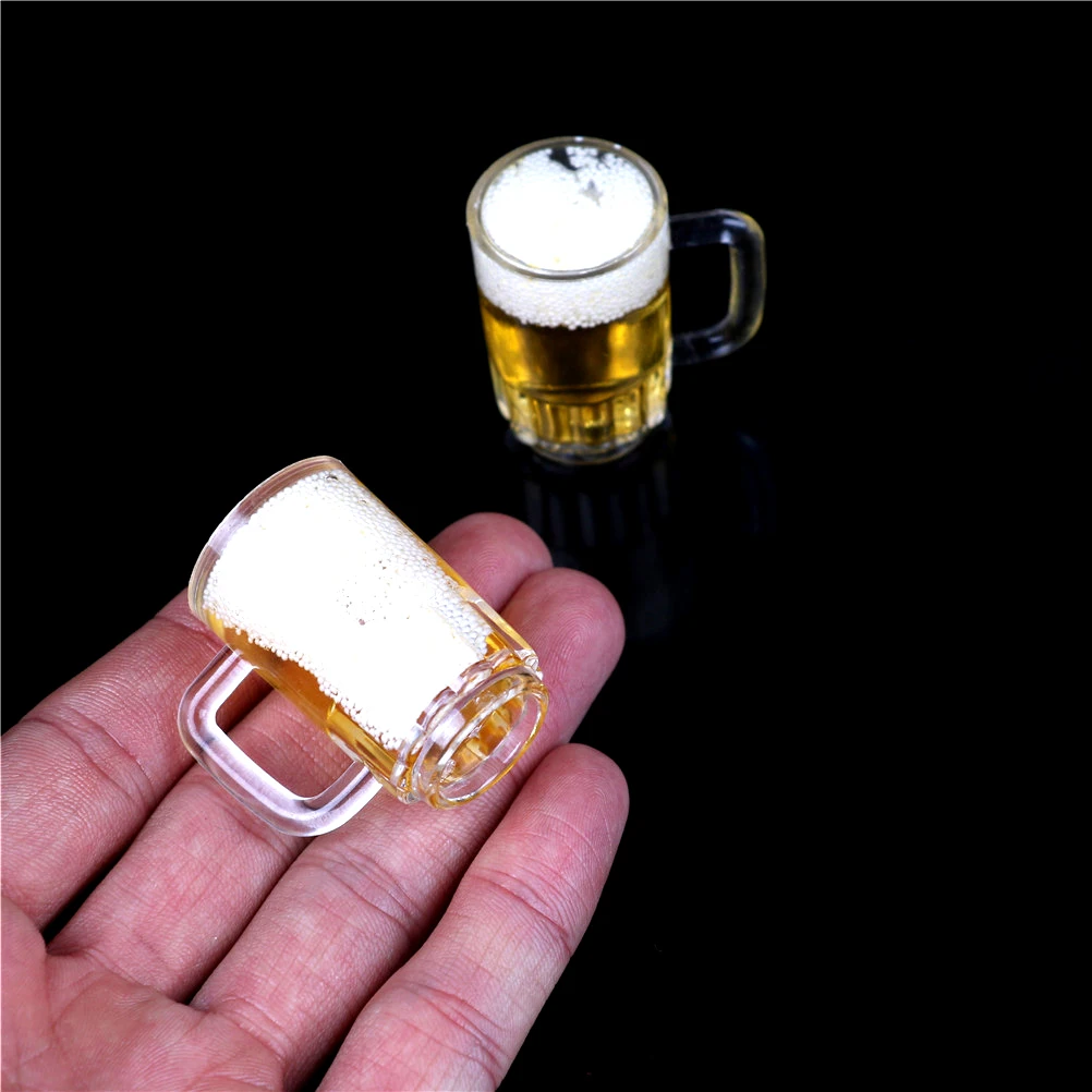 1 чашки 1/6 весы миниатюрное пивное стекло мини мебель модель аксессуары пиво с пузырьками мини кукольный домик аксессуары