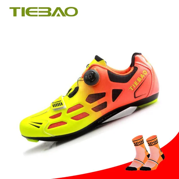 Tiebao sapatilha ciclismo самоблокирующиеся мужские wo мужские профессиональные велосипедные туфли для шоссейного велосипеда туфли для триатлона велосипедная обувь для верховой езды - Цвет: Socks with 1259A O