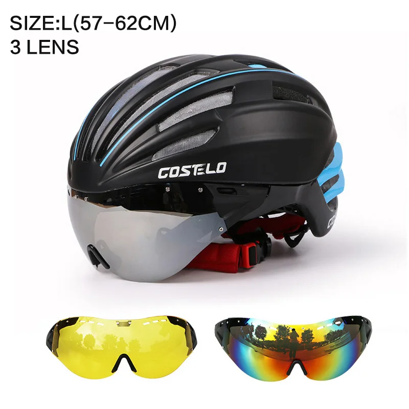 Costelo велосипедный шлем 4 цвета MTB Горный шоссейный велосипедный шлем Casco speed Airo RS Ciclismo очки Bicicleta - Цвет: Светло-зеленый