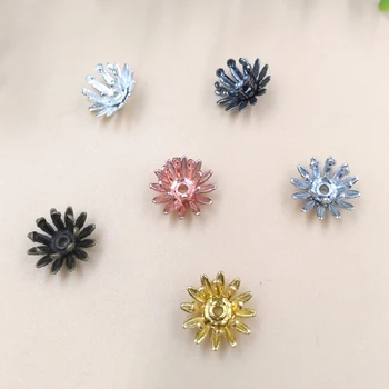 

10mm Filigree Flower 3D Charms Metal Wraps Spacer Beads Links Supplies Retro Bu Yao Hair Clasps Pins Accessories DIY Findings