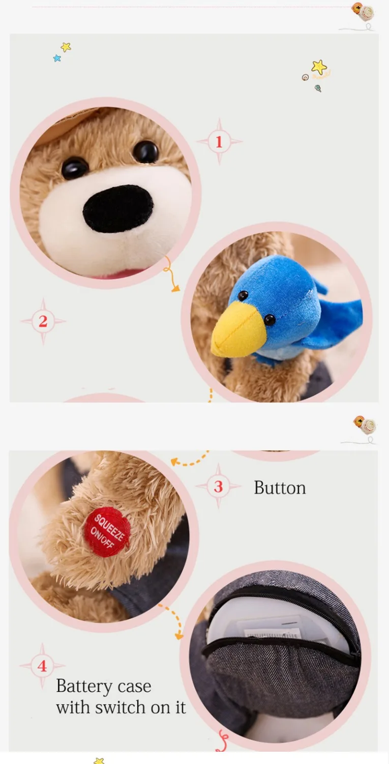 Говоря пение ковбой медведь Говоря Плюшевые игрушки электронные мягкие для детская одежда для девочек мальчиков
