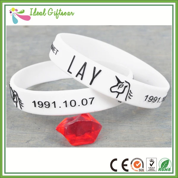 Personalized silicone bracelets wholesale embossed printing silicone