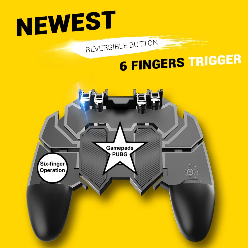 PUBG Mobile PUBG Controller Turnover Button Gamepad for PUBG Gamepads IOS Android Six 6 Finger Operating Gamepad Peripherals