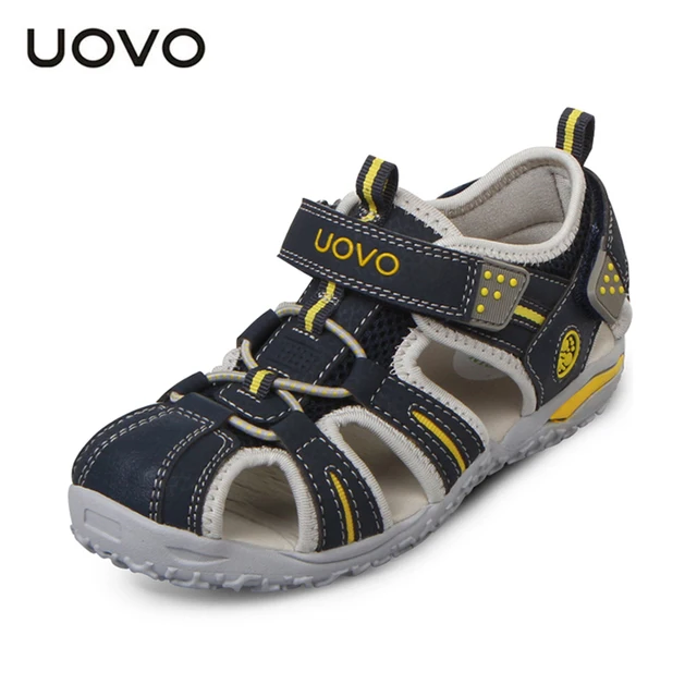 UOVO марка 2017 лето пляж детская обувь закрыты носок сандалии для мальчиков и девочек дизайнер малыша сандалии для 4-15 лет дети