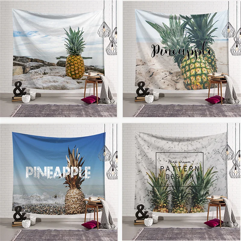 

Fashion Pineapple Digital Printing Camping Mattress Colorful Pattern Tapestry Wall Hanging Decor Hippie Yoga Mat Beach Throw