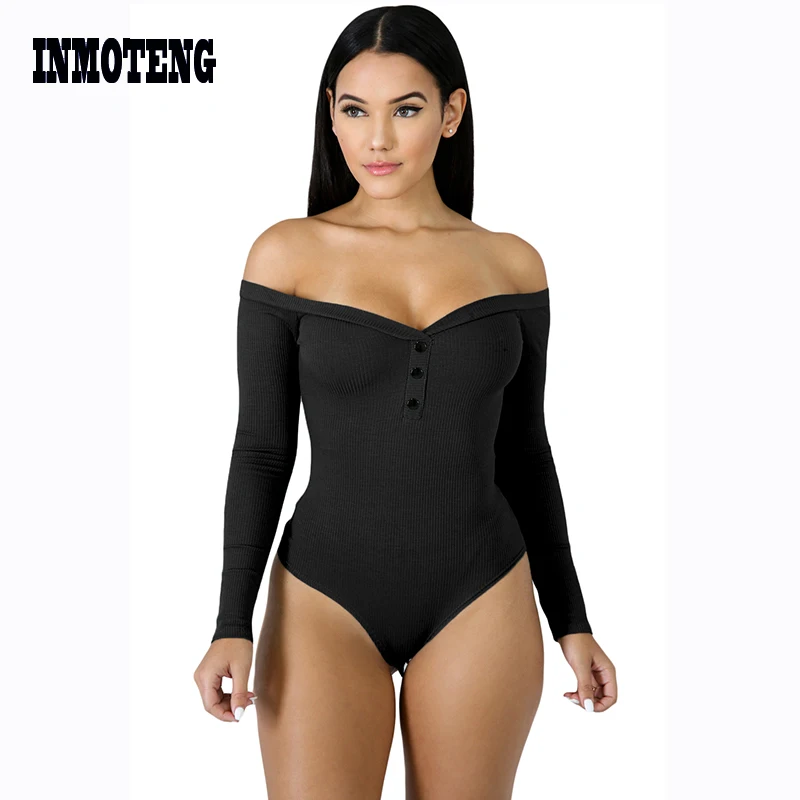 sequin bodysuit Women Plunging V Neck Rompers Autumn Spring Long Sleeve Solid Colors Bodysuit One Piece Basic Jumpsuit Plus Size S-2XL body suits for women