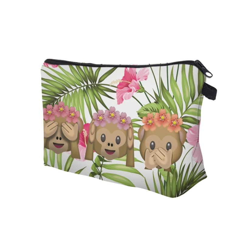 Daoxi 3d الطباعة الرموز التعبيرية قرد مضحك النساء المنظم التجميل الضرورات للمسافرين YY10179