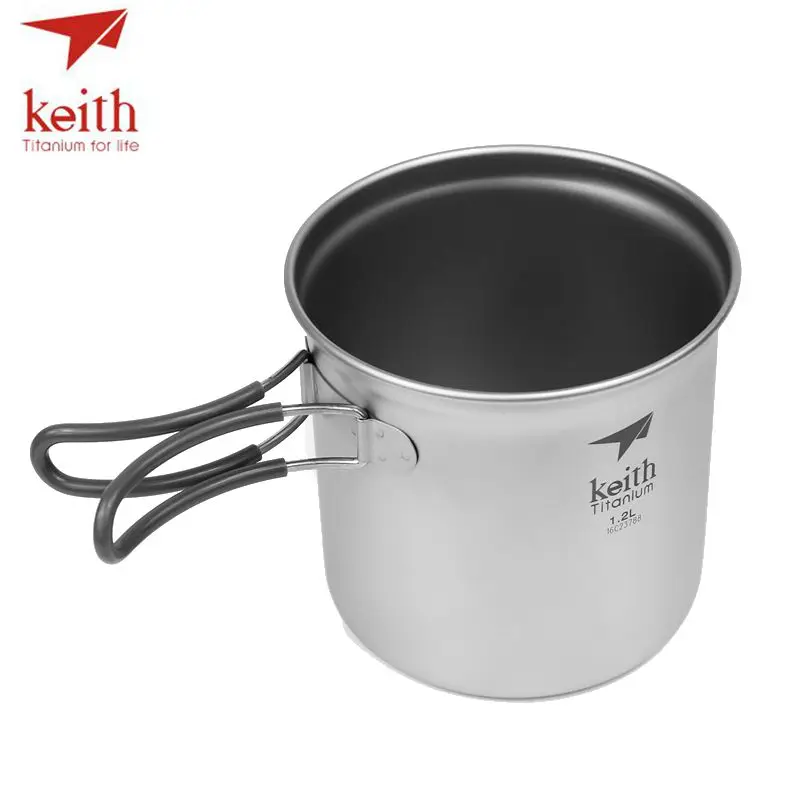 Keith 2 In1 titanio 400 ml Pan 1.2L conjunto olla mango plegable Cook Set ultraligero Camping Picnic utensilios de cocina utensilio ti6013 Keith 2 In1 titanio 400 ml Pan 1.2L conjunto olla mango plegable Cook Set ultraligero Camping Picnic utensilios de cocina utensilio ti6013