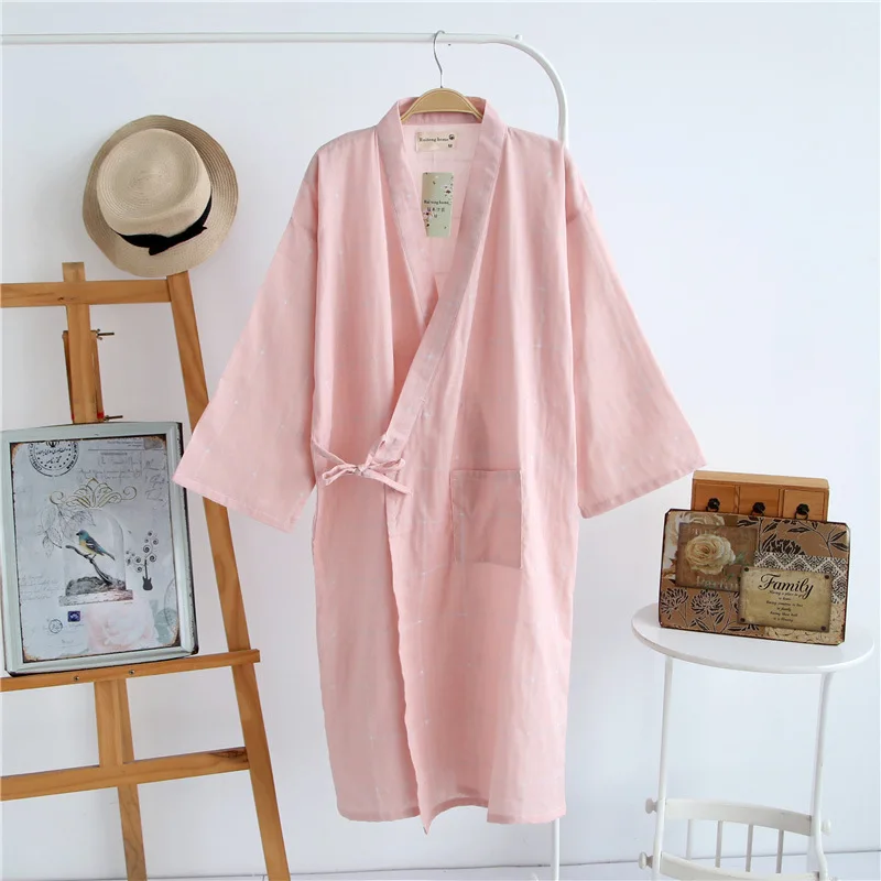 

Japanese Kimono Yukata Robes Suits Pajamas Sets Cotton Sets Japan Style Loose Couples Dress Sleepwear Bathrobe Leisure Lovers