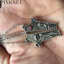 Pinksee novo 1 par liga gótico punk casal pingente colares para mulheres amantes dos homens moda colar jóias presentes