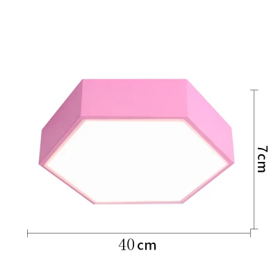 pink 40cm Творческий Цвет шестиугольник исследование светодиодный потолочный светильник детский сад потолочные светильники учебный центр магазин одежды офисные светодиодный лампы светильник led потолочный потолочный светильник - Цвет корпуса: pink 40cm