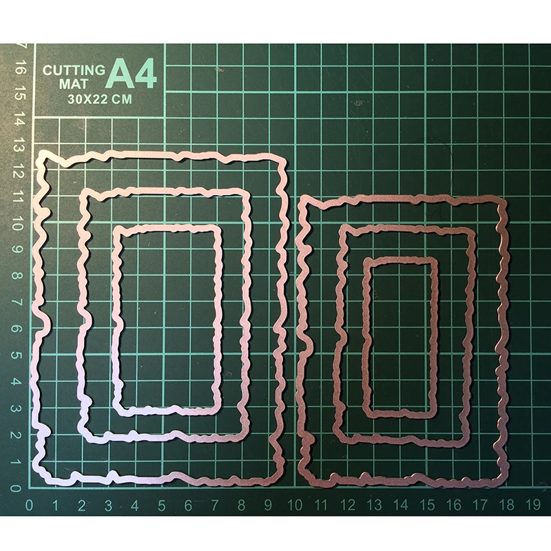 

ForeWan 6pcs/set Break off Rectangle Frame Metal Cutting Dies Stencil Scrapbooking for DIY Paper Album Cards Embossing Dies