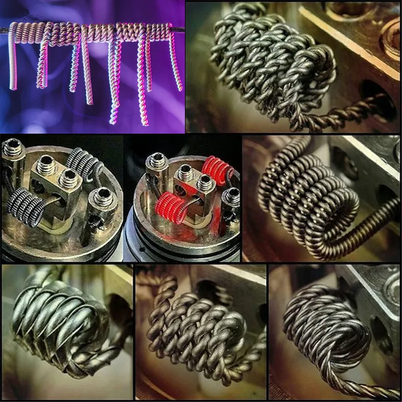 

Prebuilt Coils Flat twisted wire Fused clapton coils Hive premade wrap wires Alien Quad Tiger for Electronic Cigarette RDA vape
