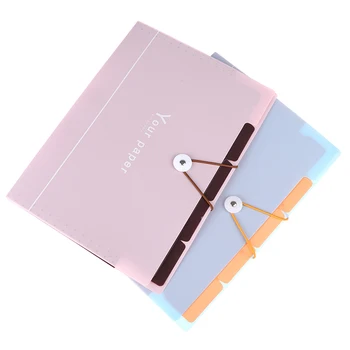 

New 5 Grid Document Bag File Folder Expanding Wallet Portable Bag A4 Organizer Paper Holder Office School Supplies