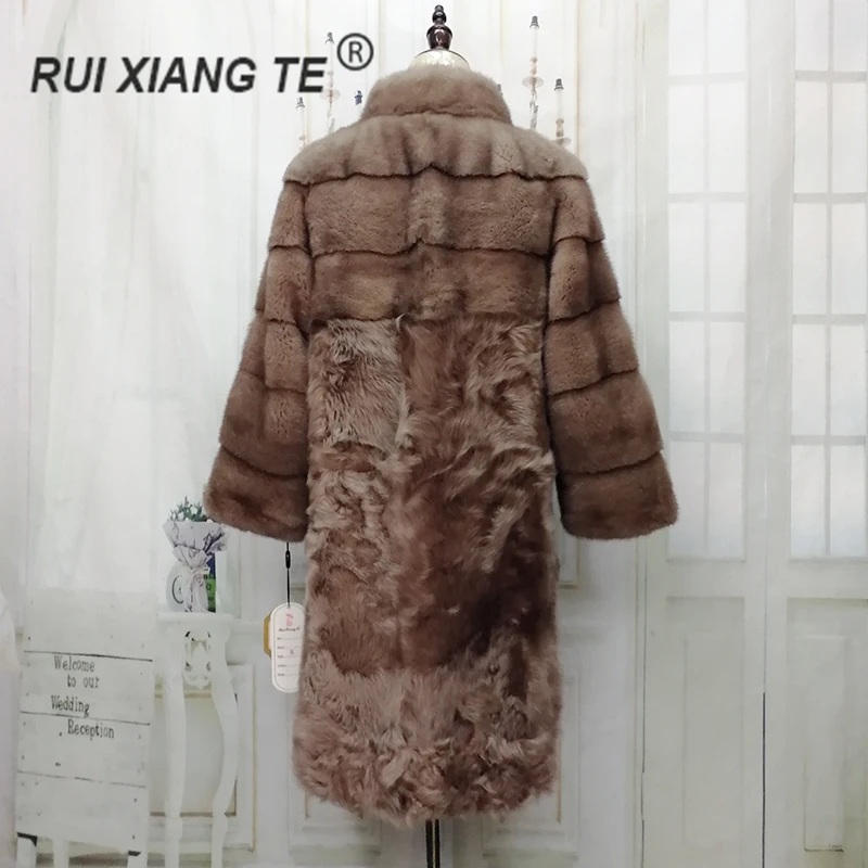 women real fur coat real mink fur jacket natural lamb fur coat warm winter luxury genuine fur with collar long winter coat