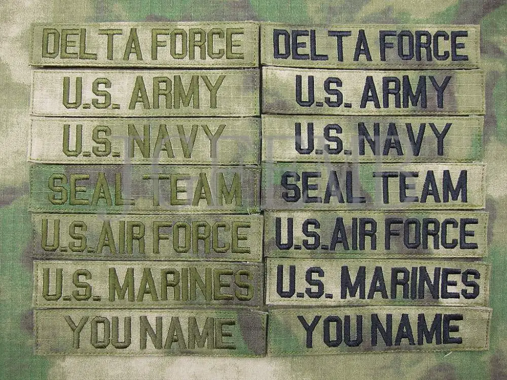 A-TACS AU Chest Tapes Custom name Tapes ARMY SEAL NAVY  Embroidery Patch 