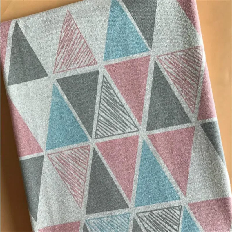 Хлопок и лен с принтом ткани геометрические узоры принт холщовый материал хлопковое лоскутное белье ткань для DIY шитья квилтинга