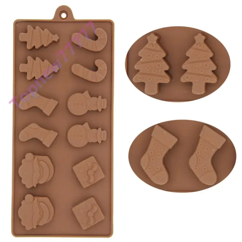 Christmas Series Supplies Socks Tree Snowman Gift Silicone Baking Tray Candy Chocolate Mold Navidad Xmas 0118 22.3*10*1.4cm Christmas Series Supplies Socks Tree Snowman Gift Silicone Baking Tray Candy Chocolate Mold Navidad Xmas 0118 22.3*10*1.4cm