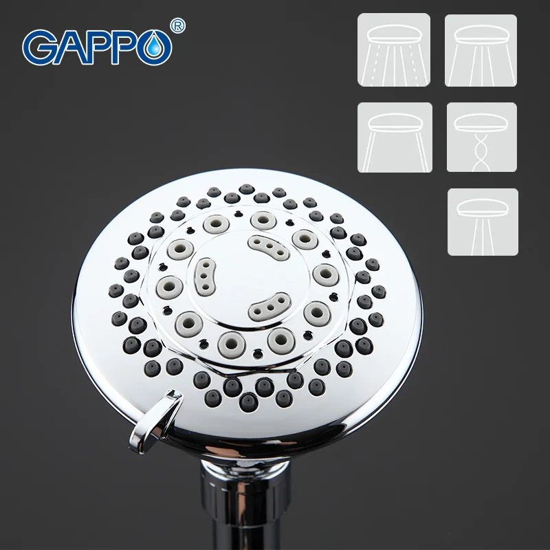 

Gappo 1Pc Top Quality 5 Ways Round Wall-Mount Rainfall Shower Head Bathroom Accessories Chrome Plated Water Saving Shower Head