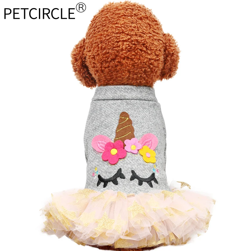 Платье для собак PETCIRCLE одежда маленьких свадебное платье с единорогом юбка щенка