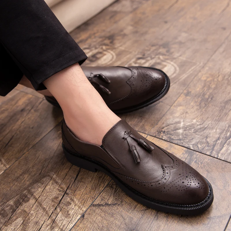 tassel mens vintage shoes italian brand genuine leather formal business wedding handmade male footwear brogue oxfords for men (17)