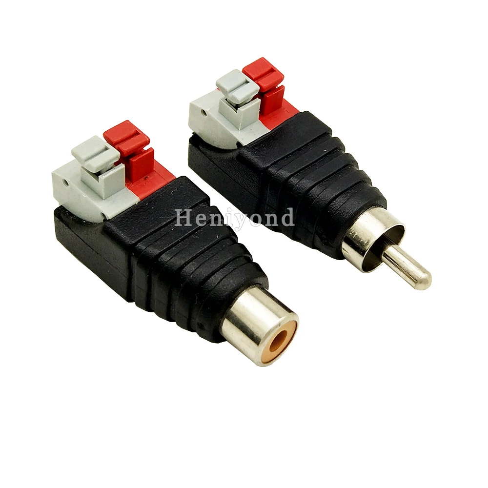 10 пар Phono RCA штекер для AV без винта с нажимным креплением типа разъема видео Balun