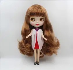 Blygirl, Blyth doll, светло-коричневая волнистая челка, матовая поверхность, нормальное тело, 7 суставов, 1/6 кукол, 30 см, можно заменить