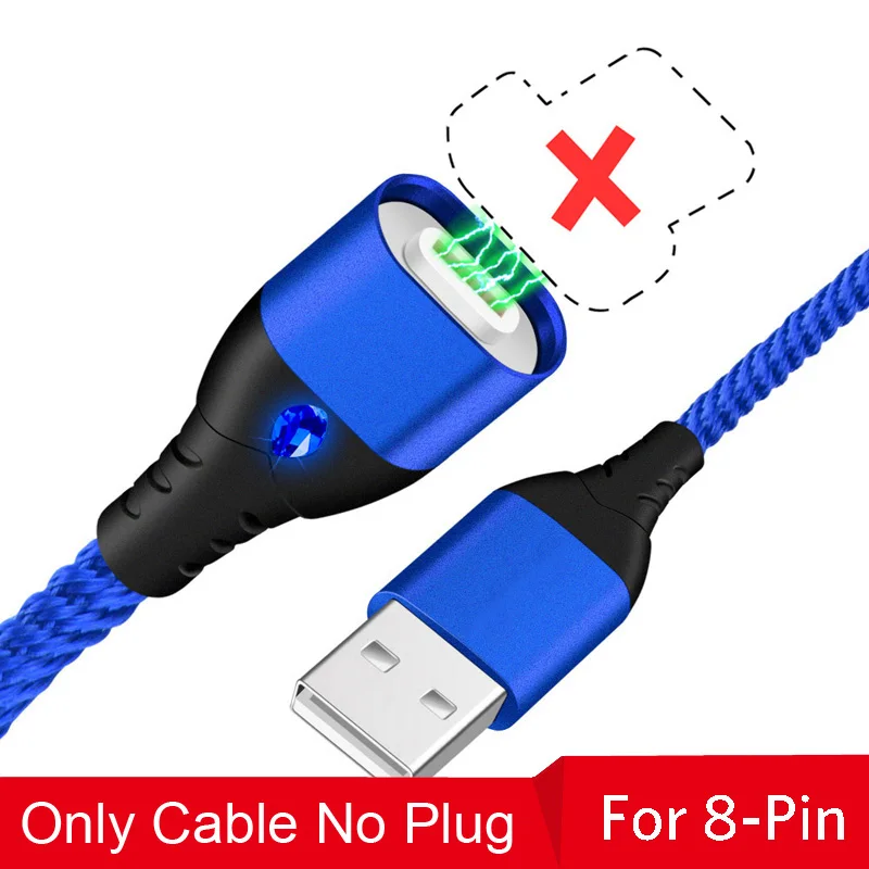 Oppselve Магнитный usb-кабель для iPhone XS 11 XR X 8 7 6 6S Plus, Магнитный адаптер для быстрой зарядки, кабель USB для мобильного телефона - Цвет: No Plug Only Cable