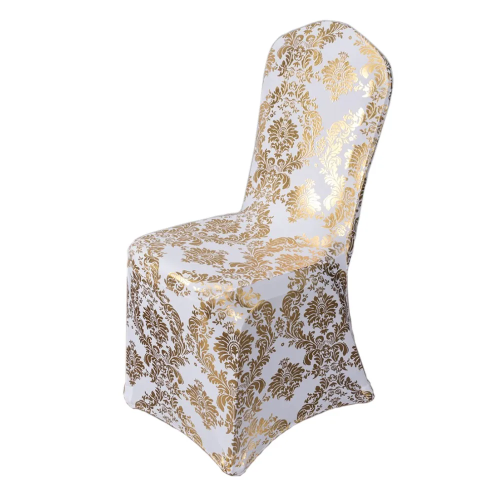 Горячая Распродажа спандекс/лайкра крышка стула/белый спандекс крышка стула свадебной событий поставки домашний текстиль с высокого качества - Цвет: Gold