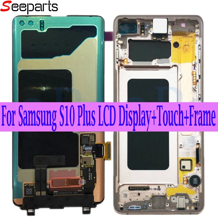 AMOLED для Samsung Galaxy S10 Plus SM G975W G975U ЖК дисплей сенсорный экран дигитайзер Замена SAMSUNG