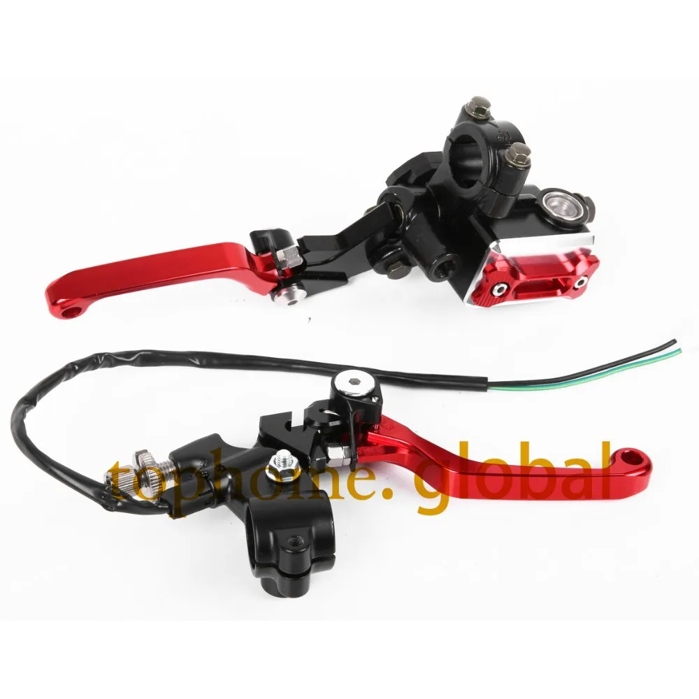 Cnc 7/8"brake Master Cylinder Pressure Switch Reservoir Levers For Honda Cr80r Cr85r 19982007