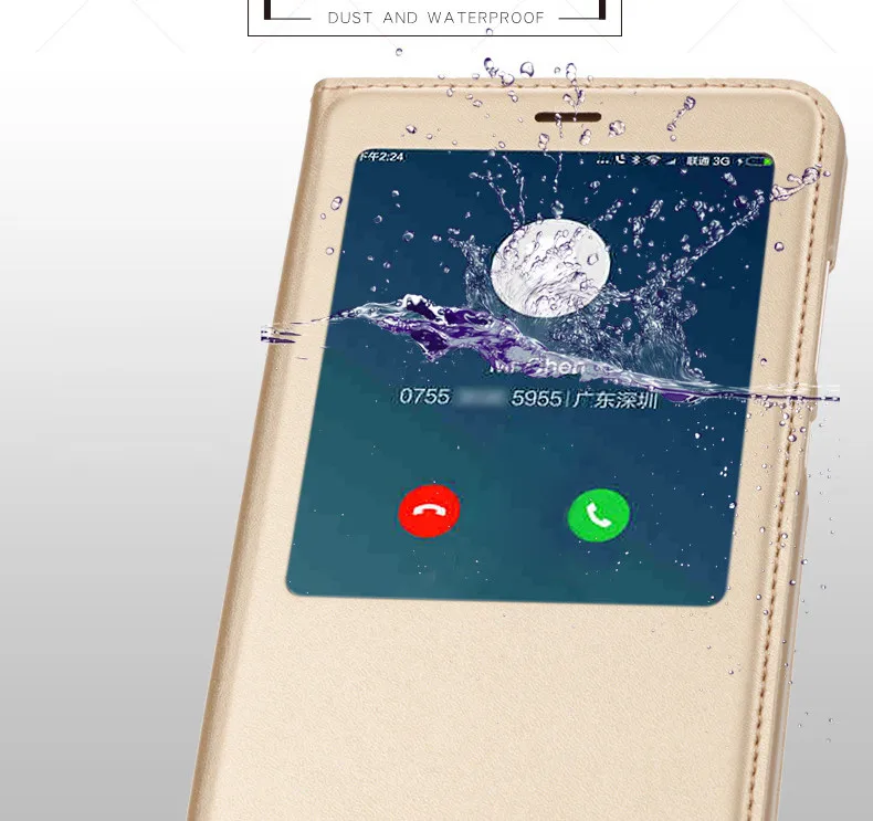 luxury open window leather flip case cover for xiaomi redmi note 4 4x 09