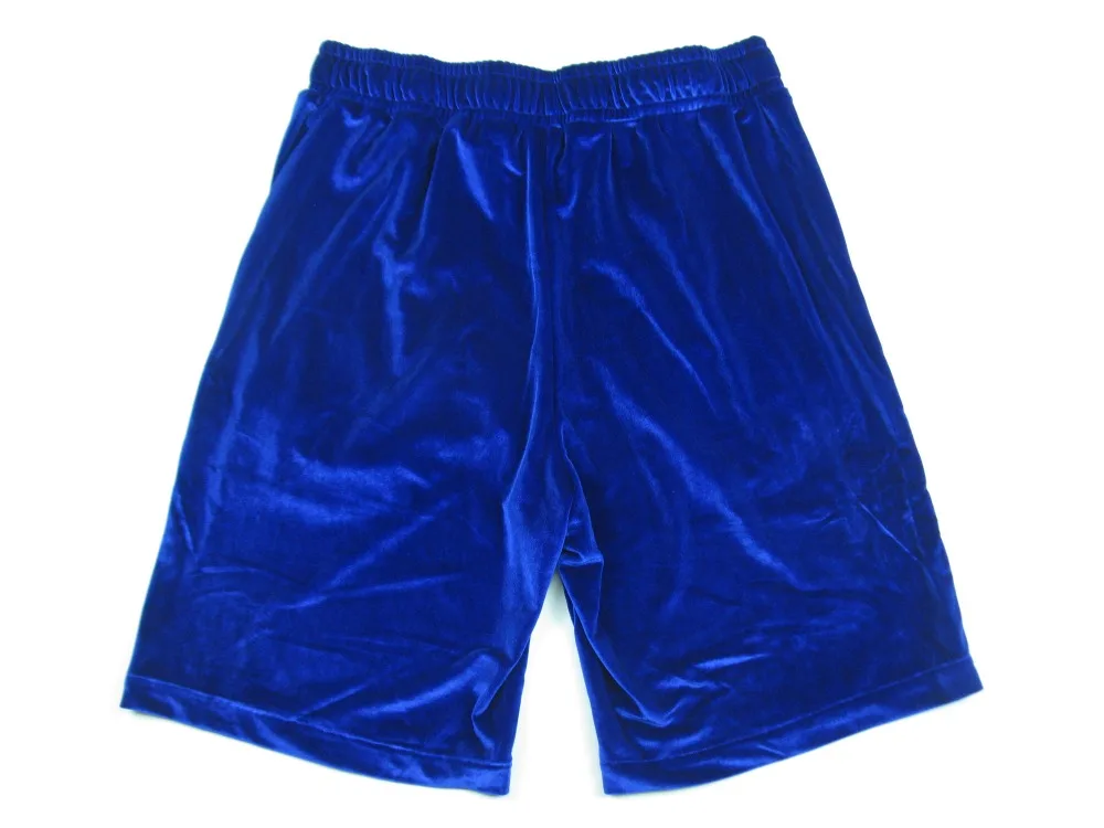 2018 бархат свободные летние хип-хоп совместные шорты холодный синий Высокое уличный стиль шорты с эластичным поясом брюки