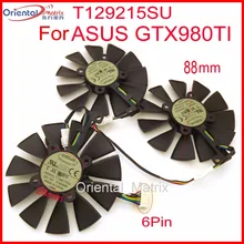 Freies Verschiffen 3 teile/los T129215SU 12 V 0.5A 88mm 6 Pins Für ASUS GTX980TI Grafikkarte Kühler Lüfter