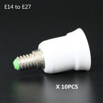 

10Pcs/Lot E14 to E27 Fireproof ABS Material Lamp Holder Converter Socket Base type Adapter Conversion light Bulb Free Shipping