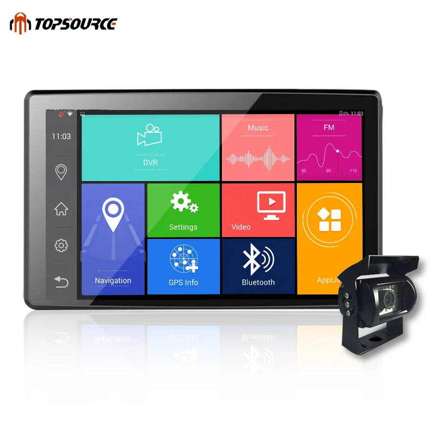 

9 inch ips sceen Truck GPS DVR Tablet Navigation with Adas android 4.4 Allwinner V40 BT FREE map dual camera 20M back up camera