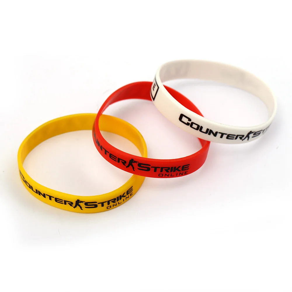 

2018 Game Jewelry Bracelet CS Counter Strike Letter Logo Pattern Silicone CSGO Charm Bracelets 3 Colors