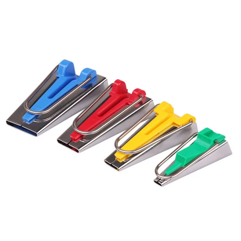 

4 Pcs Fabric Bias Tape Maker Binding Tool Set Sewing Quilting Hemming Tool E2S