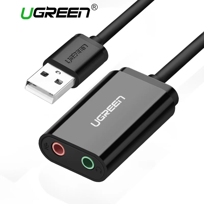Ugreen USB Sound Card External USB to Jack 3.5mm Headphone Adapter Free
