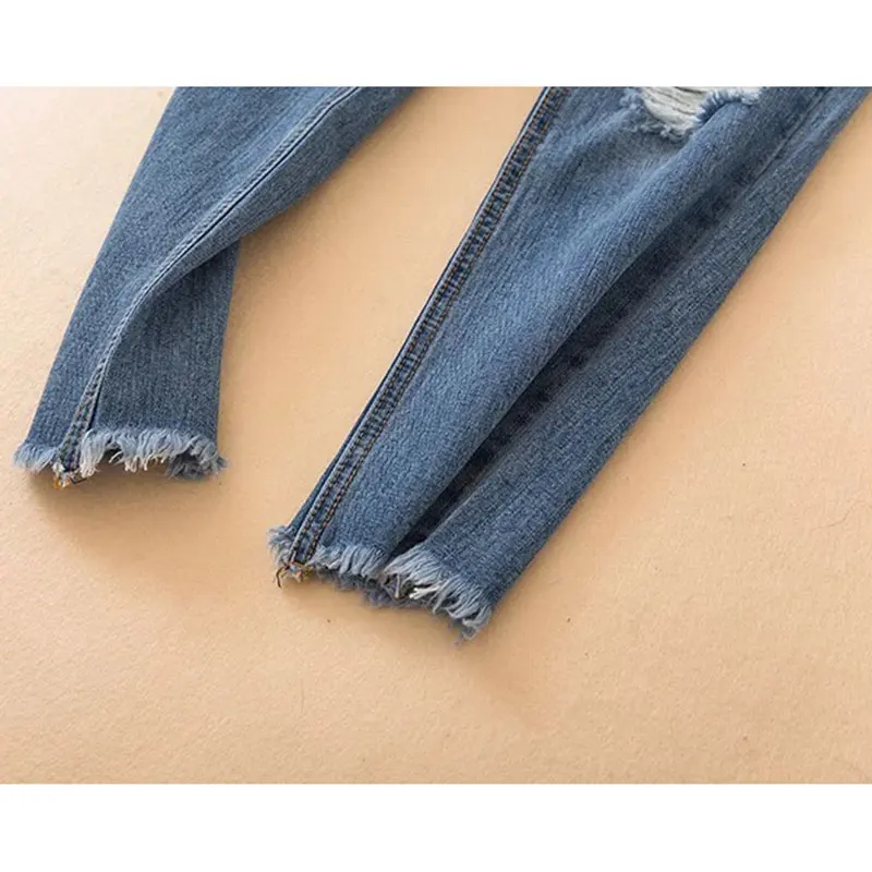 Bella Philosophy 2018 весенние рваные джинсы женские синие джинсы женские модные брюки со средней талией хлопковые рваные джинсы для женщин брюки