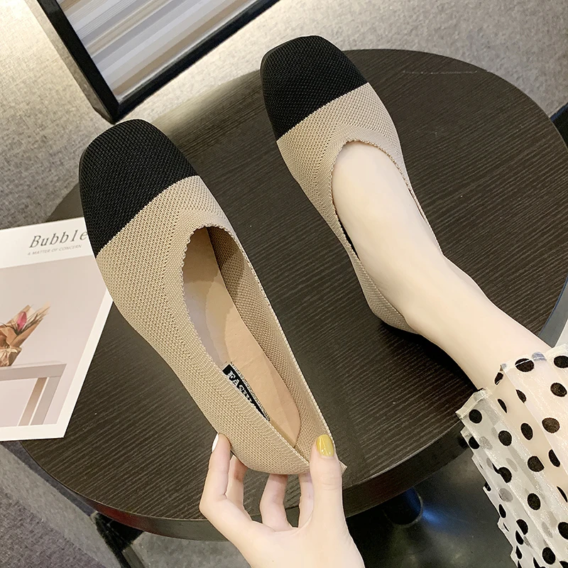 

2019 New Autumn Ladies Stretch Fabric Slip On Flat Shoes Woman Loafer Women Shoes Comfort ballet flats sapatos mocassin femme