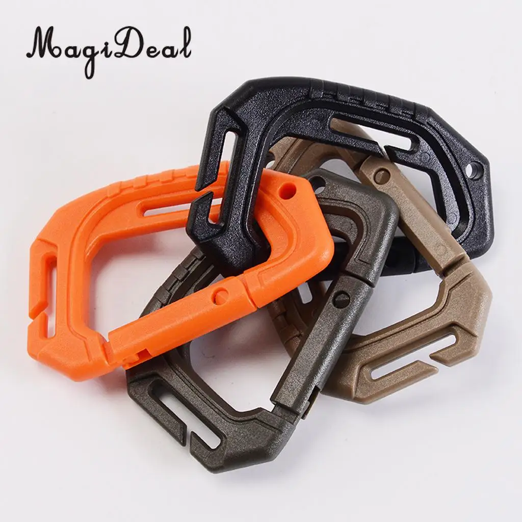 MagiDeal Light Weight Spring Snap Gear Clip Carabiner Clips Utility Hooks Backpack Hanging Buckle for Camping Hiking Fishing