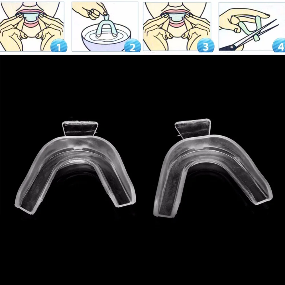 

2Pcs/pair New Transparent Thermoform Moldable Mouth Teeth Dental Trays Tooth Whitening Guard Whitener