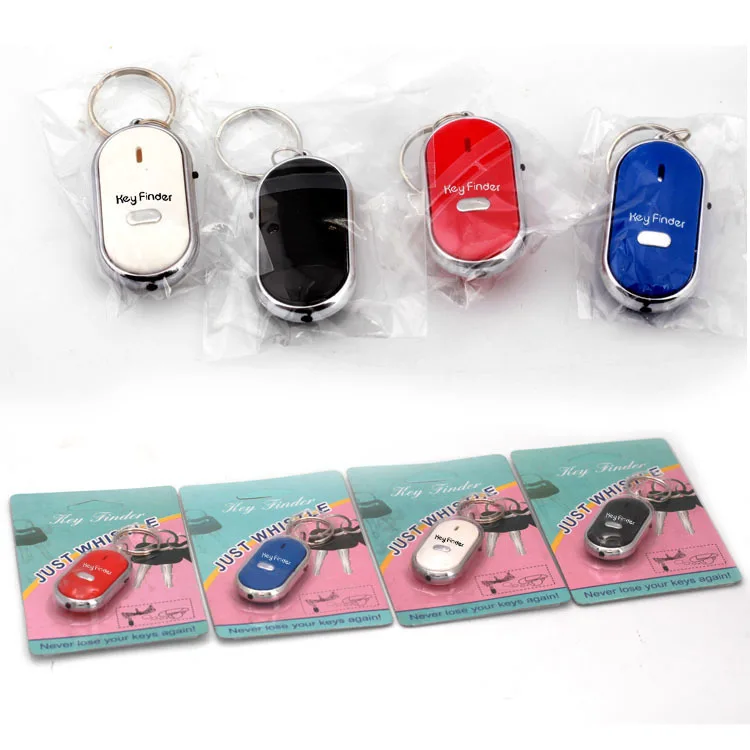 Key Anti-Lost Find Object Key Machine Whistle Finder Led Luminous Sound Control Keychain Sound Control Alarm Random Color
