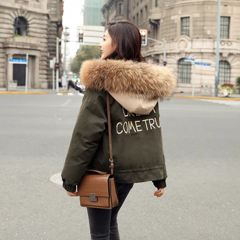 

2020 Winter New Women's Jacket Hooded Fur Collar Short Section Large Size Cotton Coat Loose Warm Casual Cotton Jacket LQ049