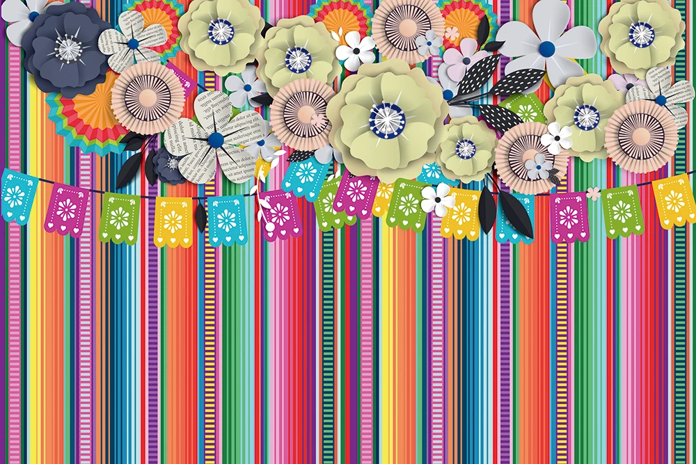 HUAYI 7x5ft Mexican Fiesta Theme Photography Backdrop Mexico Dress-up Party Background Wood Wall Colorful Flags Paper Flowers Photo Pictures Birthday Baby Shower Decoration Banner W-1964 HUAYI 7x5ft Mexican Fiesta Theme Photography Backdrop Mexico Dress-up Party Background Wood Wall Colorful Flags Paper Flowers Photo Pictures Birthday Baby Shower Decoration Banner W-1964