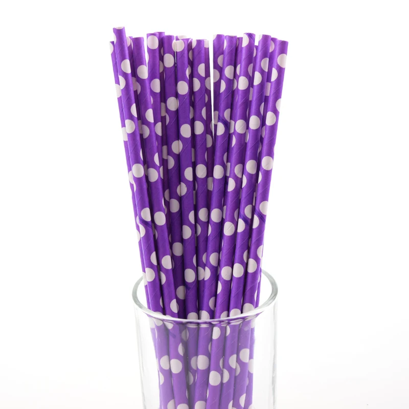 25 шт./лот горошек бумажная соломинка для питья шеврон фиолетовый для дня рождения Свадебная вечеринка изделия для декорации биоразлагаемые соломинки