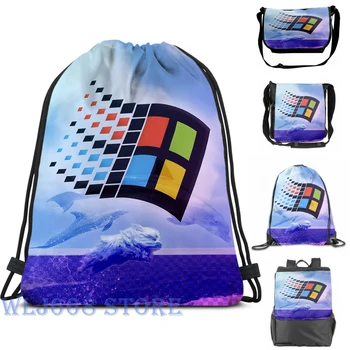 

Funny graphic print shoulder Bags women majestic vaporwave doggo Single shoulder backpack travel for men Gym Bag
