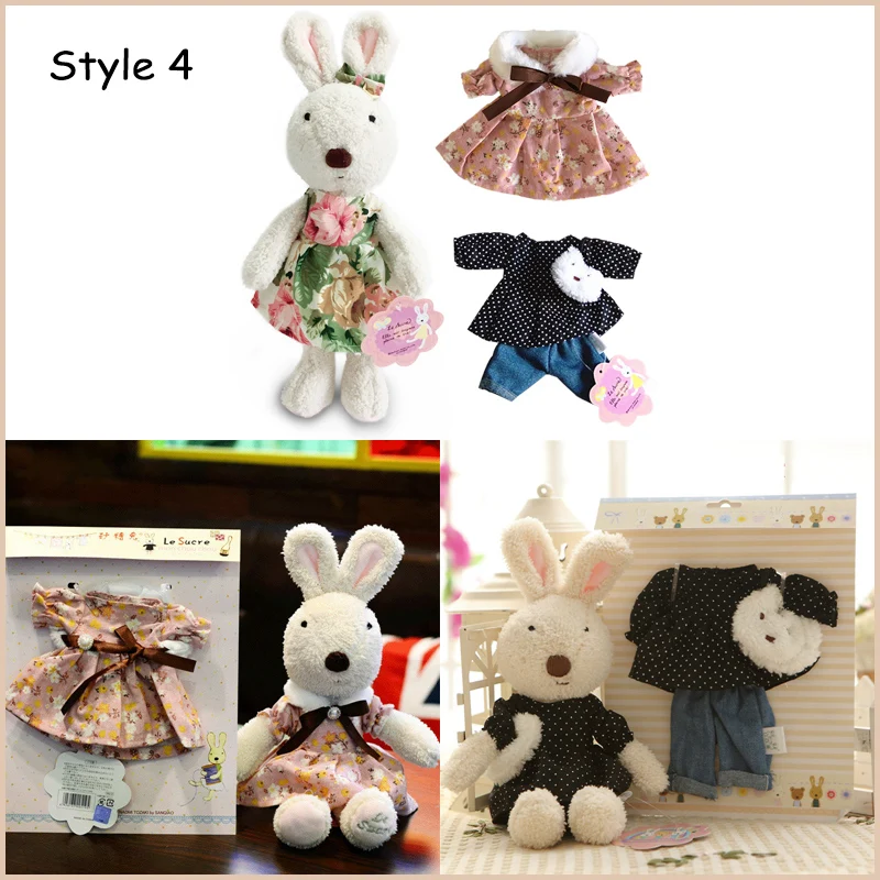 Coelho de Pelúcia Bonecas com Roupas Bicho de Pelúcia Macios para Crianças Presentes para o para o Ano Kawaii Coelho Mudança Brinquedos Meninas Crianças Brinquedos Ano Novo 5 bunny rabbit plush